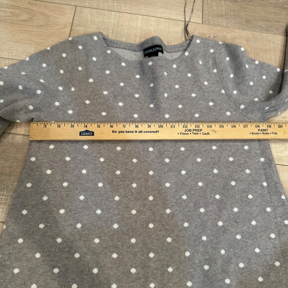 CYNTHIA ROWLEY WOMENS GRAY POLKA DOT SWEATER MEDIUM - Picture 4 of 7